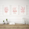 Pink Wall Art Prints Set of 3 Watercolour Flowers Girl's Bedroom Decor