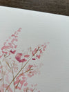 Original Pink Watercolour Paintings Set of 3 Baby's Breath 9 x 12 in