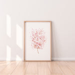 Pink Nursery Wall Print Baby's Breath Watercolour Art