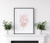 Pink Nursery Wall Print Baby's Breath Watercolour Art