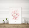 Pink Nursery Wall Print Baby's Breath Watercolour Art