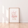 Girl's Nursery Art Pink Baby's Breath Watercolour Print