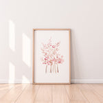 Girl's Nursery Art Pink Baby's Breath Watercolour Print