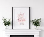 Girl's Nursery Art Pink Baby's Breath Watercolour Print