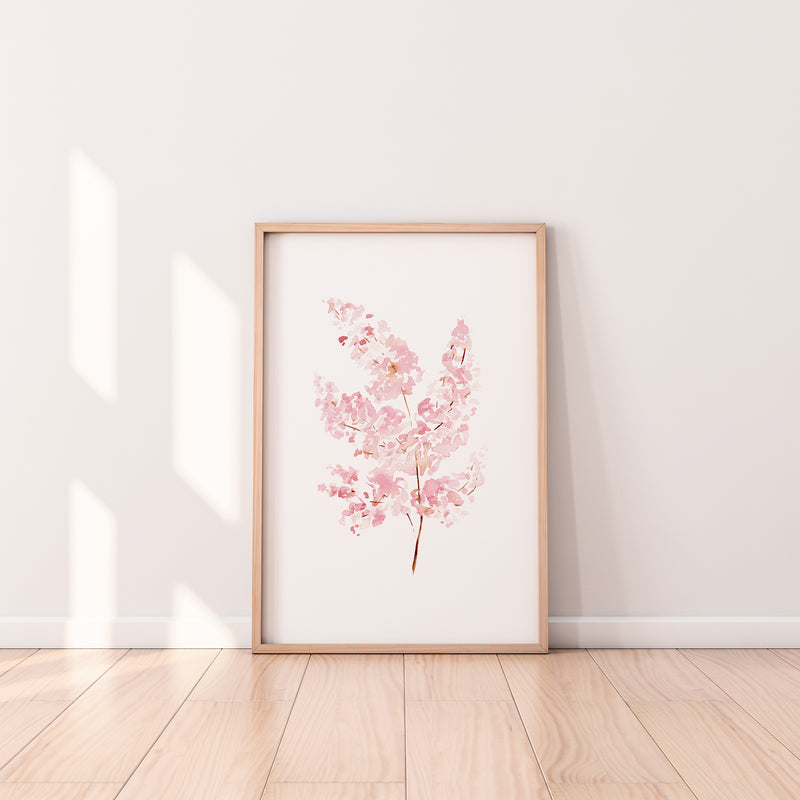 Baby's breath Print Pink Nursery Bedroom Wall Art