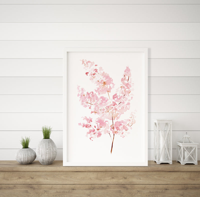 Baby's breath Print Pink Nursery Bedroom Wall Art