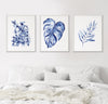 3 Set Hamptons Leaf Paintings Watercolour Canvasses and Prints