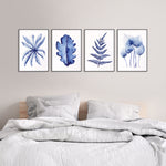 4 Set Hamptons Canvasses and Prints Birds Nest + Oak + Silver Fern + Homalomena