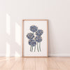 Native Australian Floral Art Print - Blue Pincushion