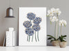 Native Australian Floral Art Print - Blue Pincushion