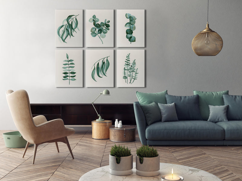 Botanical Wall Art Gum Leaf Prints Jade