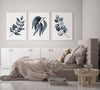 Gum Leaf Watercolour Print Set of 3 Grey