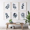 Grey Botanical Gum Leaf Watercolour Print Set