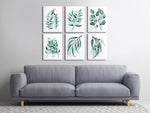 Blue Green Eucalyptus Leaf Watercolour Prints