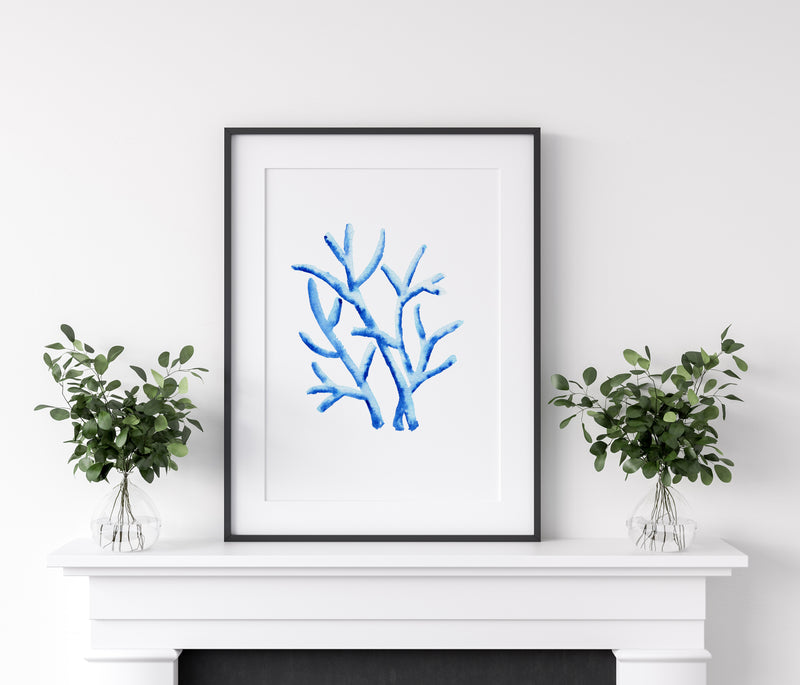 Coral Blue Set 2 (3) Wall Art Print