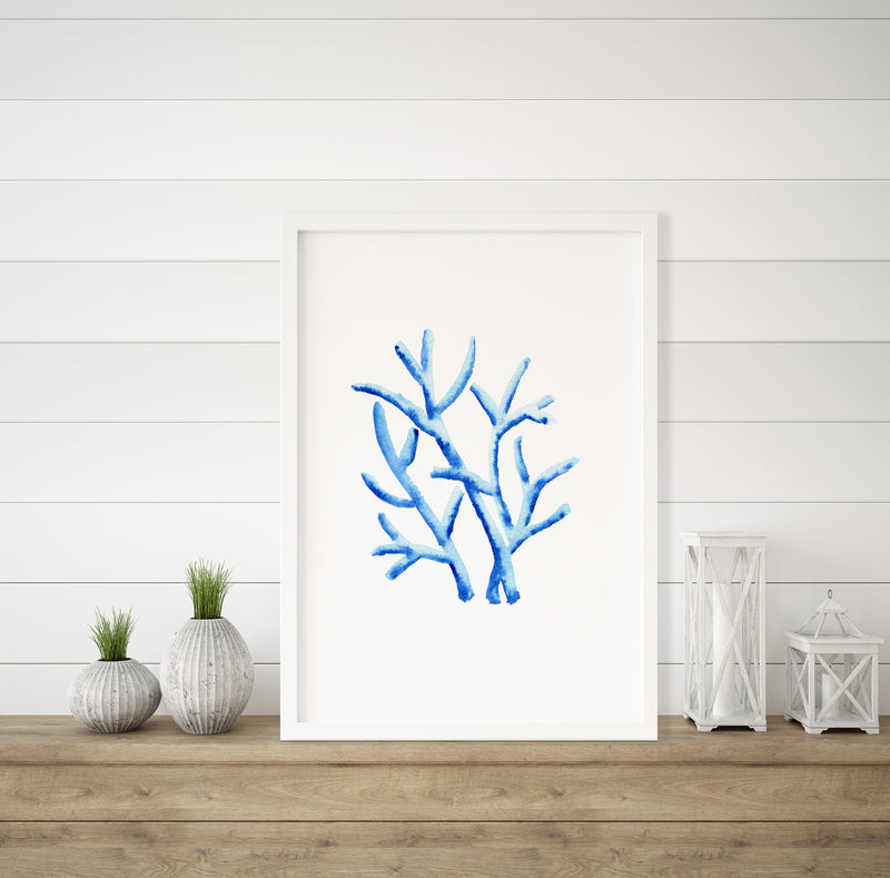 Coral Blue Set 2 (3) Wall Art Print