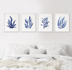Blue Sea Corals Watercolour Art Prints Set of 4
