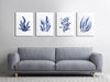 Blue Sea Corals Watercolour Art Prints Set of 4