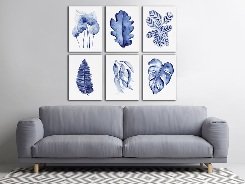 Homalomena + Oak + Prayer Plant + Sword Leaf Fern + Blue Gum + Monstera Hamptons Wall Decor  Canvasses and Prints