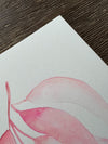 Original Pink Gum Leaves Watercolour Wall Art Set of 2 Size 5 x 7 in