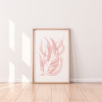 Pink Watercolour Eucalyptus Leaf Wall Art Print (1)