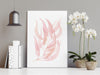 Pink Watercolour Eucalyptus Leaf Wall Art Print (1)