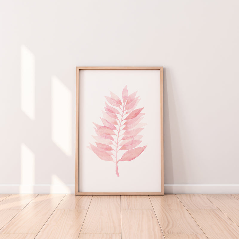 Pink Wall Print Botanical Art Eucalyptus Leaf Art Print (3)