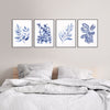 Small Leaved + Baby Blue + Olive + Prayer Plant 4 Blue Leaf Set Paintings