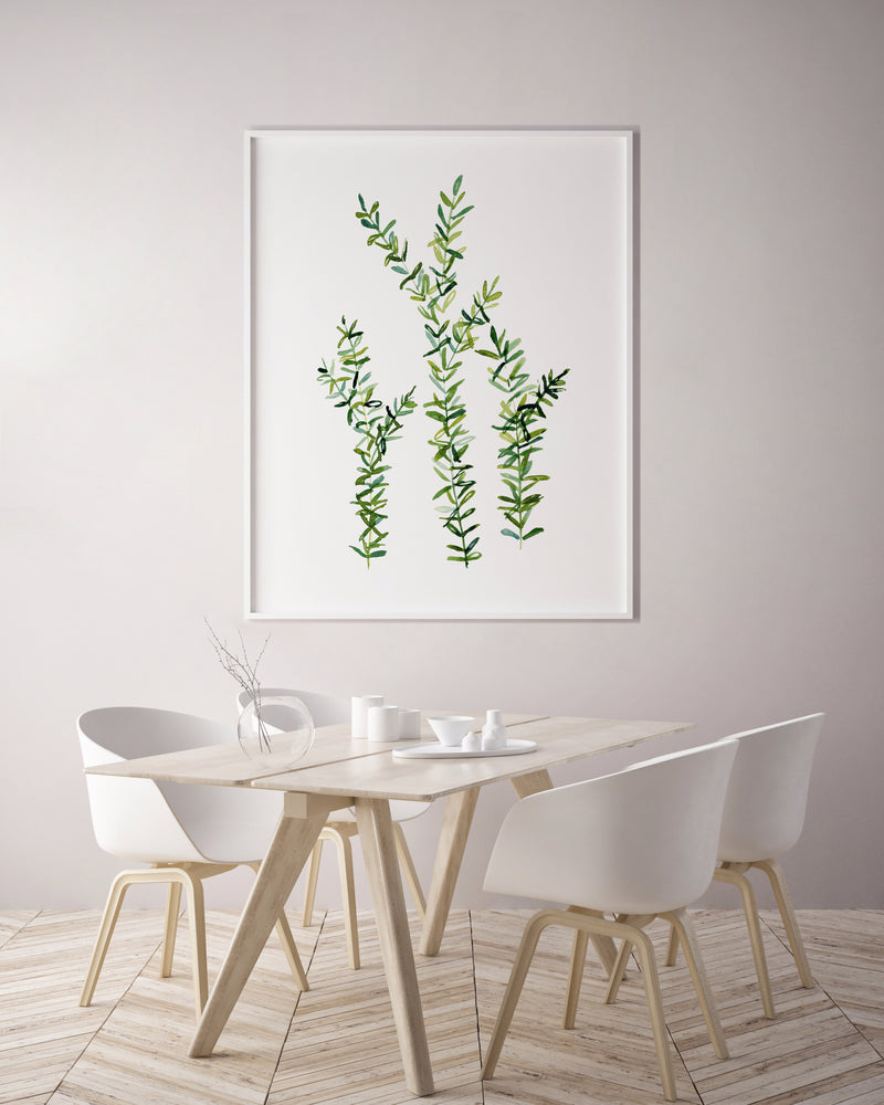 Thyme Green Herb Kitchen Canvas and Print