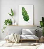 Tropical Watercolour Banana Leaf Print Green Wall Art Decor