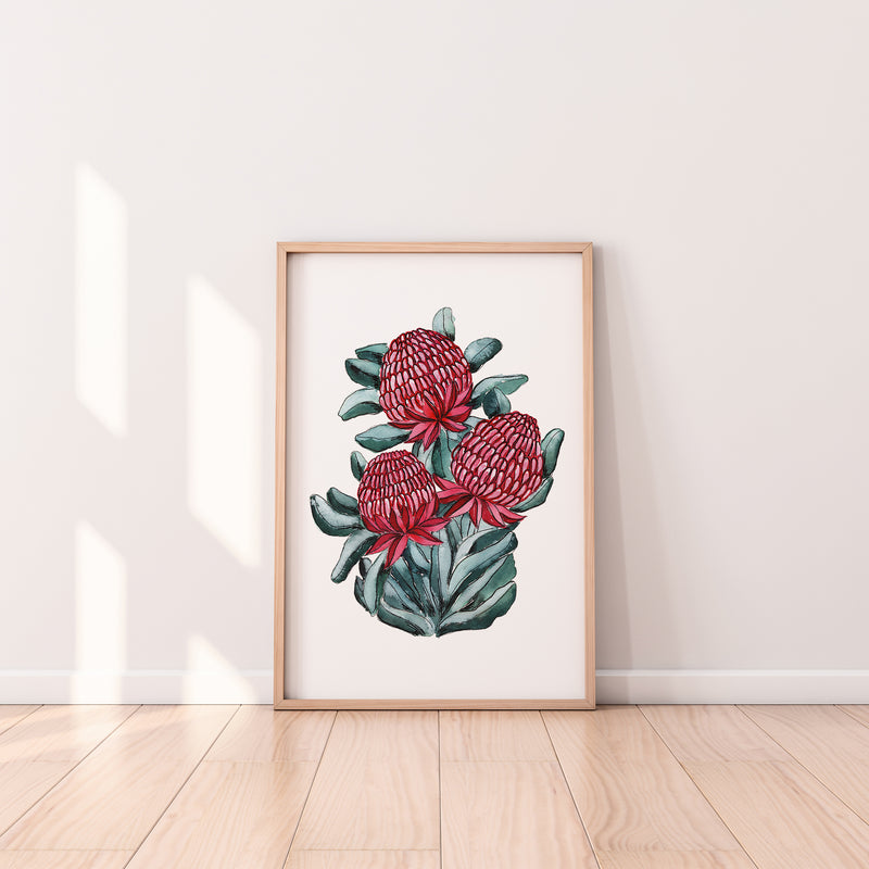 Waratah Bouquet Wall Art Print