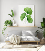 Ginkgo Leaf Wall Print Watercolour Art Decor Botanical Canvas Print