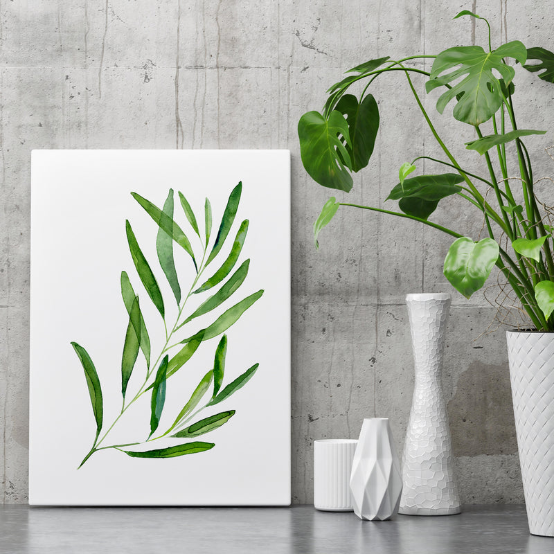 Green Watercolour Olive Branch Wall Art Decor Botanical Art Prints