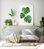 Monstera Art Print Green Botanical Watercolour Wall Decor Canvas Print